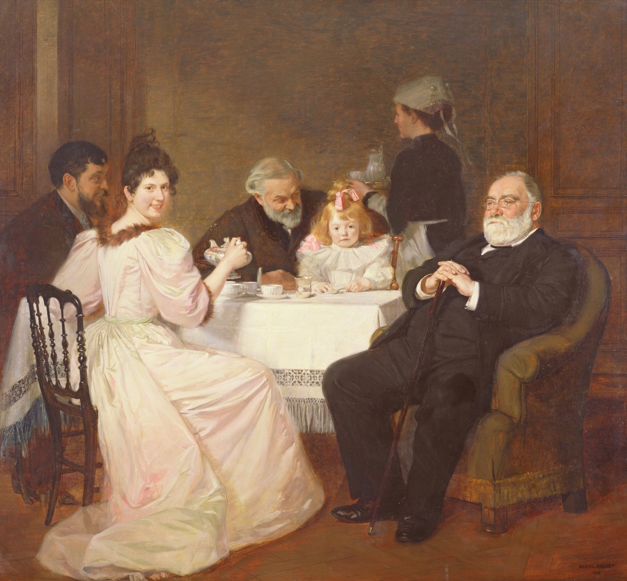 Familjeåterförening i Madame Adolphe Brissons hem, 1893 av Marcel Andre Baschet