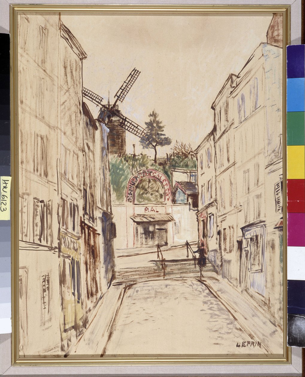 Le Moulin de la Galette: utsikt över den berömda kabarén i Montmartre. Oil on Canvas Marouflee av Marcel Leprin (1891-1933). Obligatoriskt omnämnande: Regards de Provence foundation collection, Marseille av Marcel Leprin