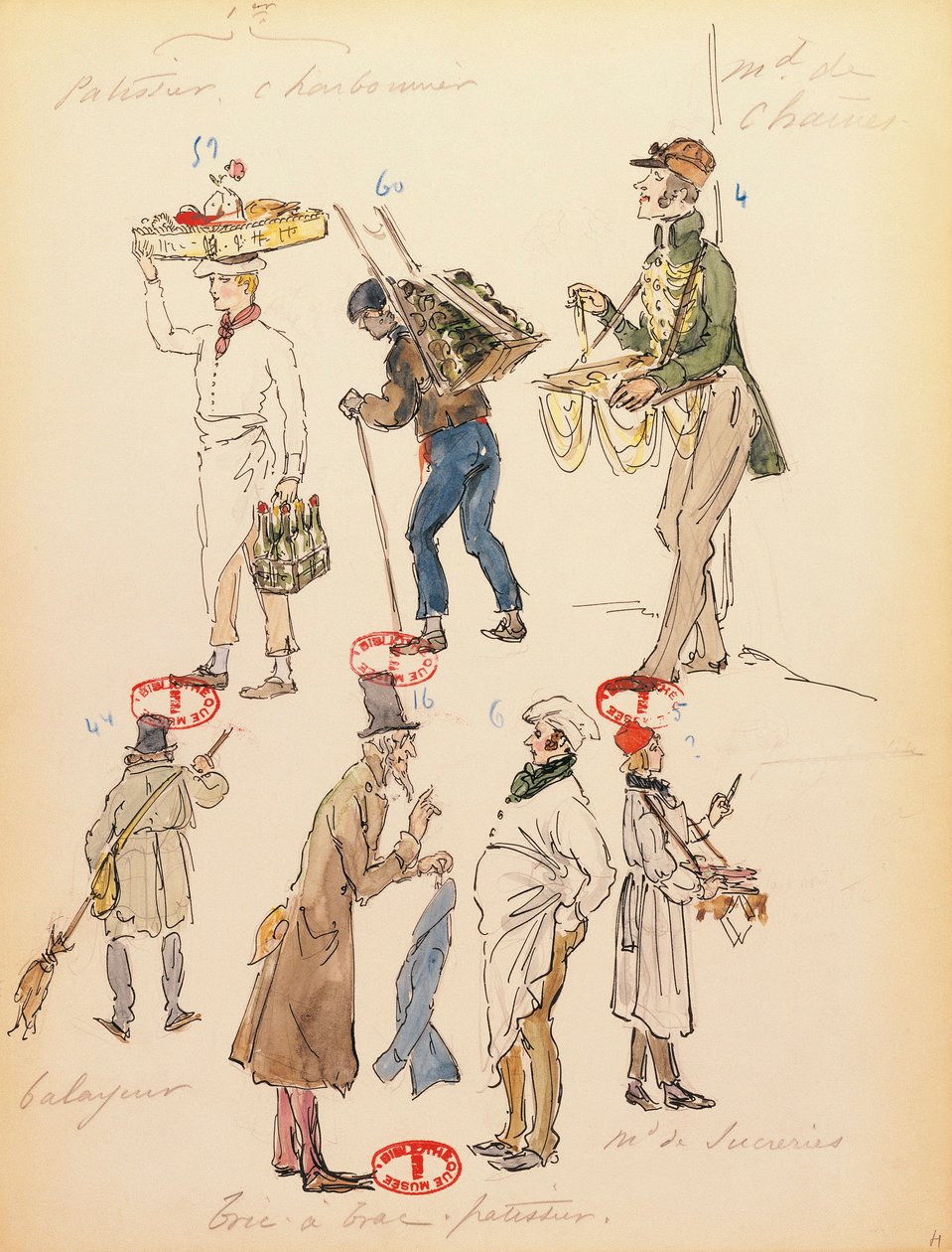 Frankrike, Paris, kostymskiss för statister i operan La boheme av Giacomo Puccini (1858-1924), föreställning på Paris Opera Comique, 13 juni av Marcel Multzer