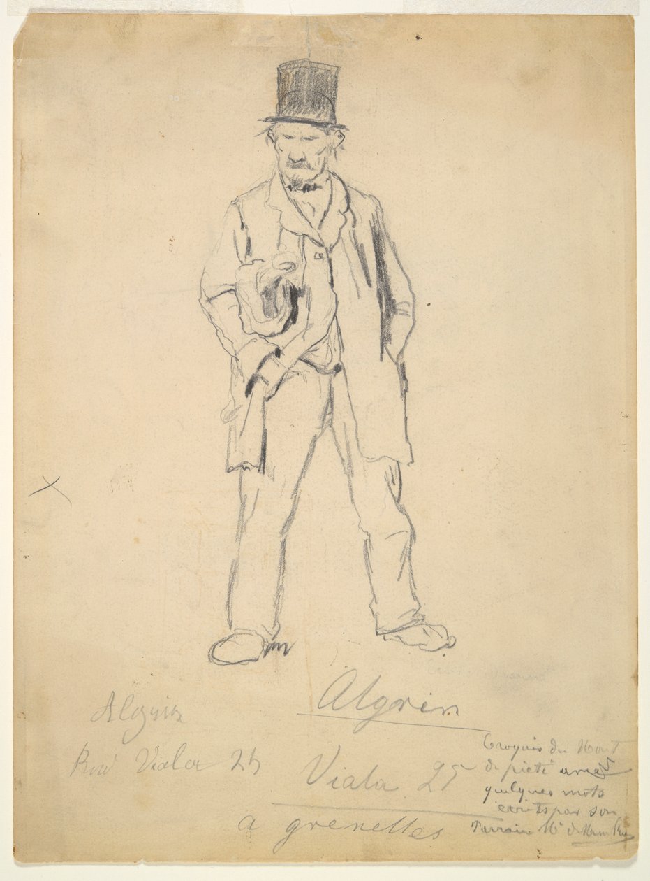 Skiss av en luffare (recto); Kvinna och två spädbarn (verso) av Marcellin Desboutin