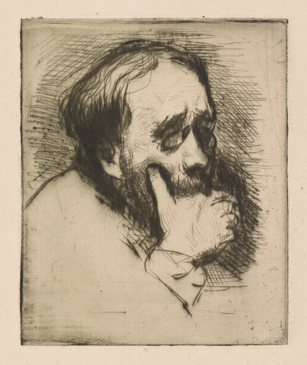 Tre fjärdedels porträtt av Edgar Degas av Marcellin Desboutin
