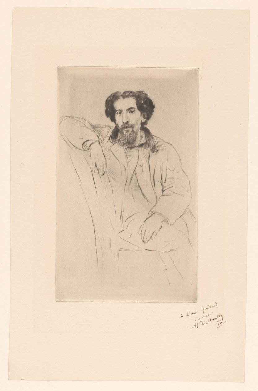 Porträtt av Henri Charles Guérard av Marcellin Gilbert Desboutin (signed by artist)