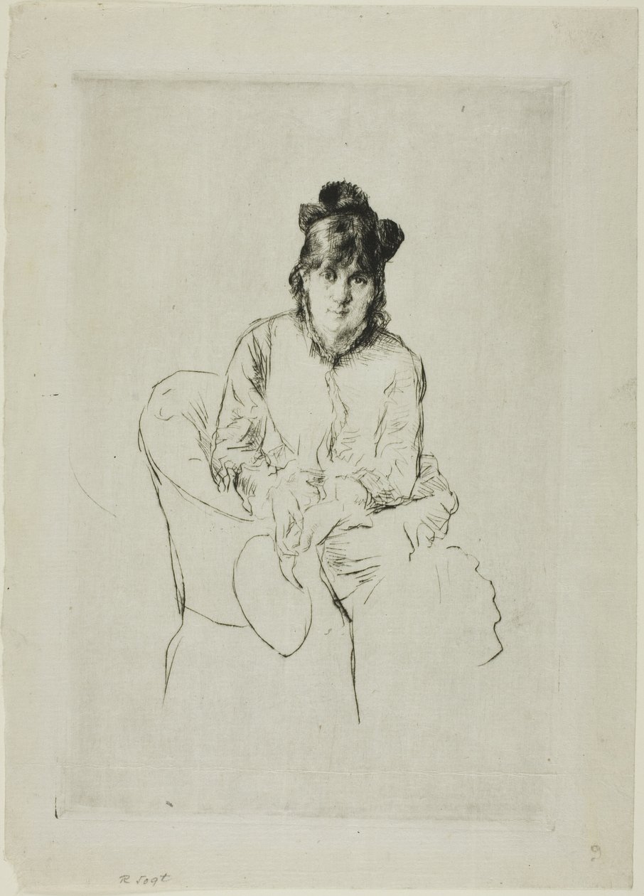 Porträtt av Berthe Morisot av Marcellin Gilbert Desboutin