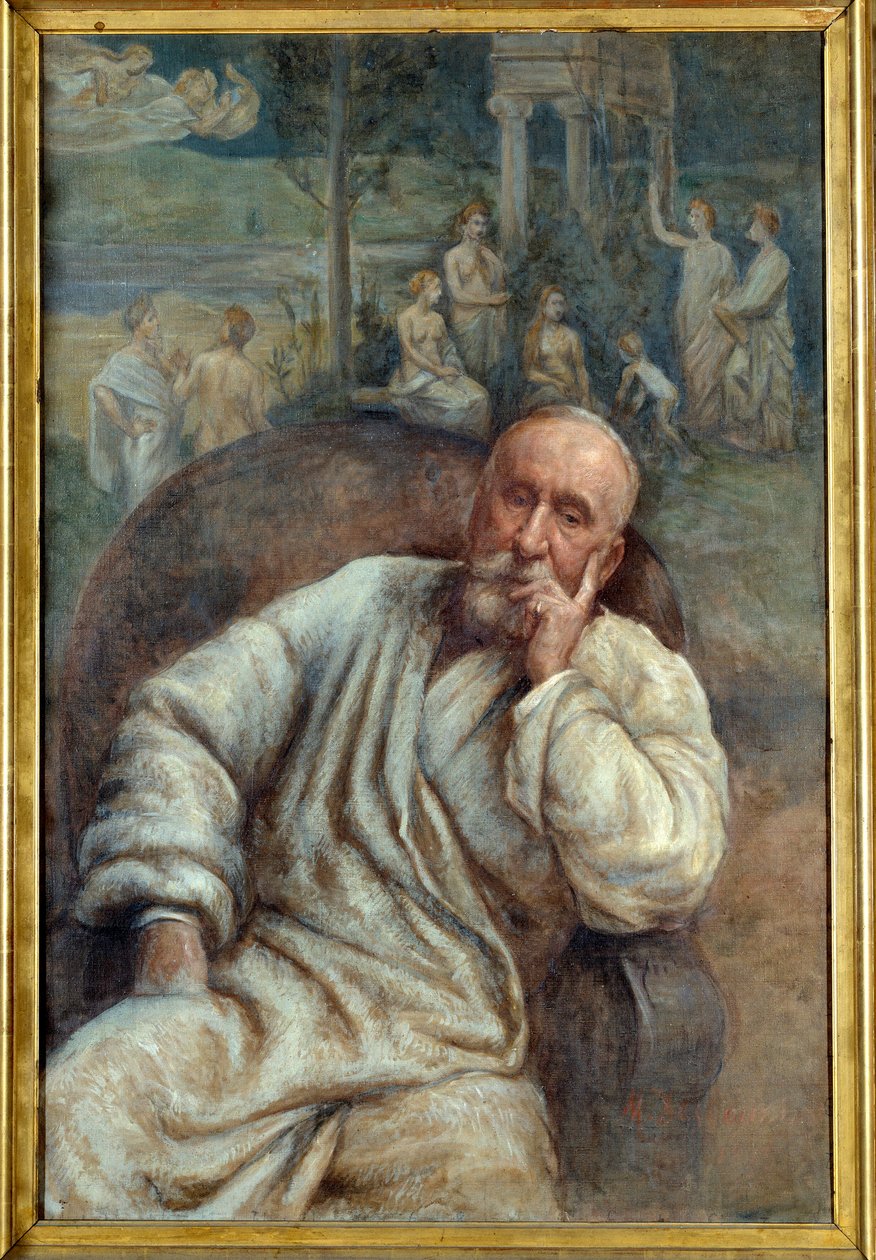 Porträtt av målaren Pierre Cecil Puvis de Chavanne (1824-1898) Målning av Marcellin Gilbert Desboutins (1823-1902) Amiens från 1800-talet, musee de la Picardie - Porträtt av målaren Pierre Cecil Puvis de Chavanne (1824-1898). Målning av Marcellin Gi av Marcellin Gilbert Desboutin