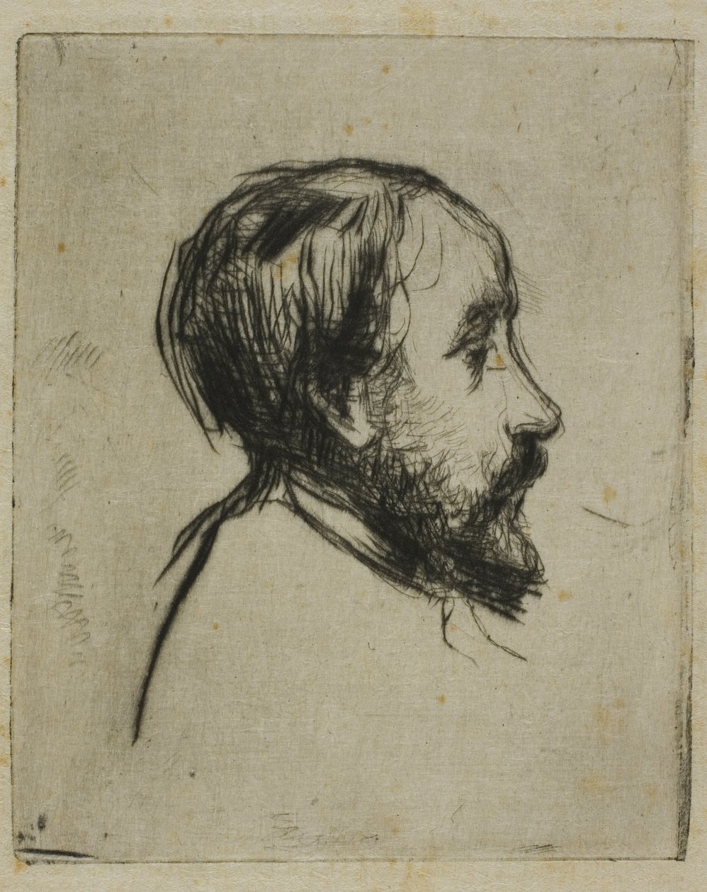 Profilporträtt av Degas av Marcellin Gilbert Desboutin