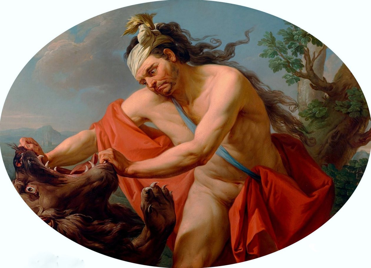  Hercules and the Nemean Lionn av Marcello Bacciarelli