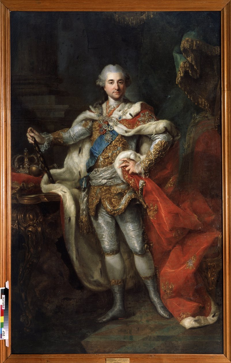 Porträtt av Stanislaw II August Poniatowski, kung och storhertig av det polsk-litauiska samväldet (1732-1798), ca 1790 (olja på duk) av Marcello Bacciarelli