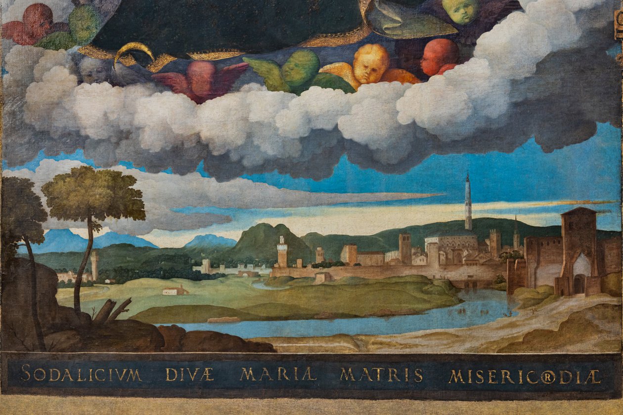 Detalj av staden Vicenza av Marcello Fogolino