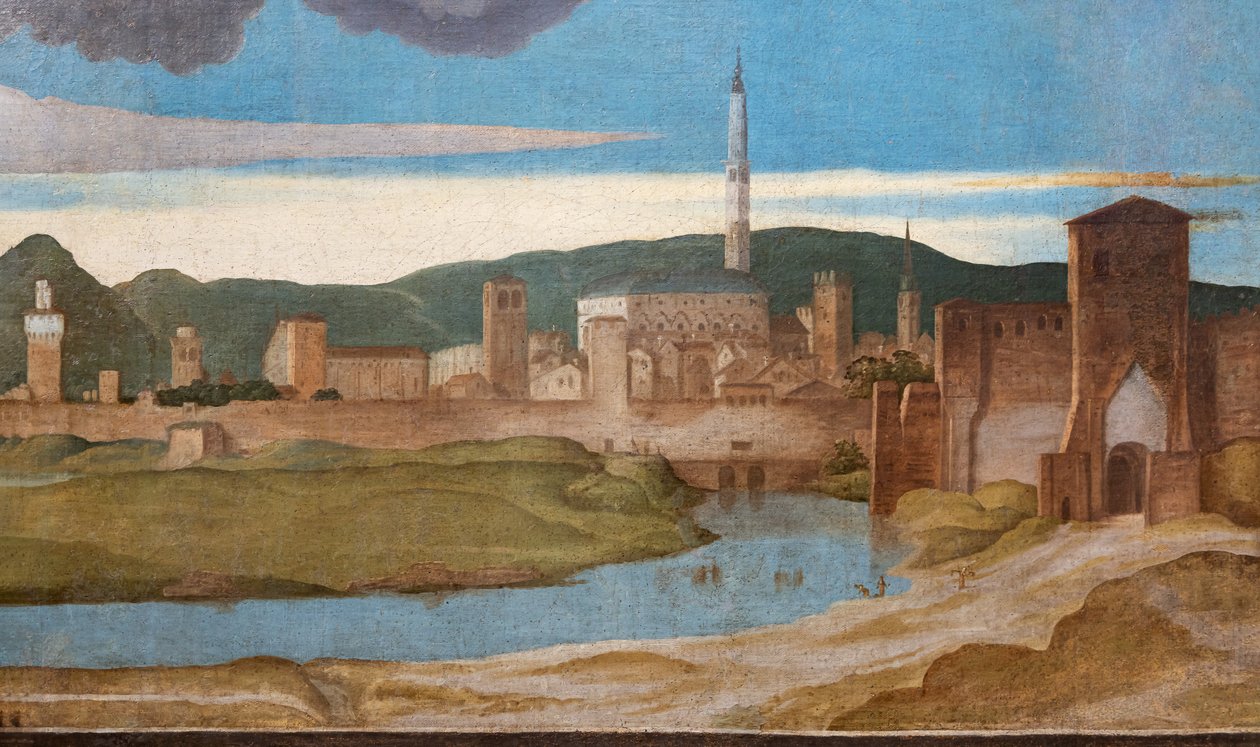 Detalj av staden Vicenza av Marcello Fogolino