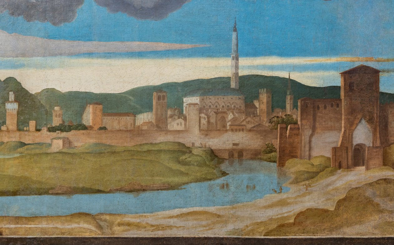 Detalj av staden Vicenza av Marcello Fogolino