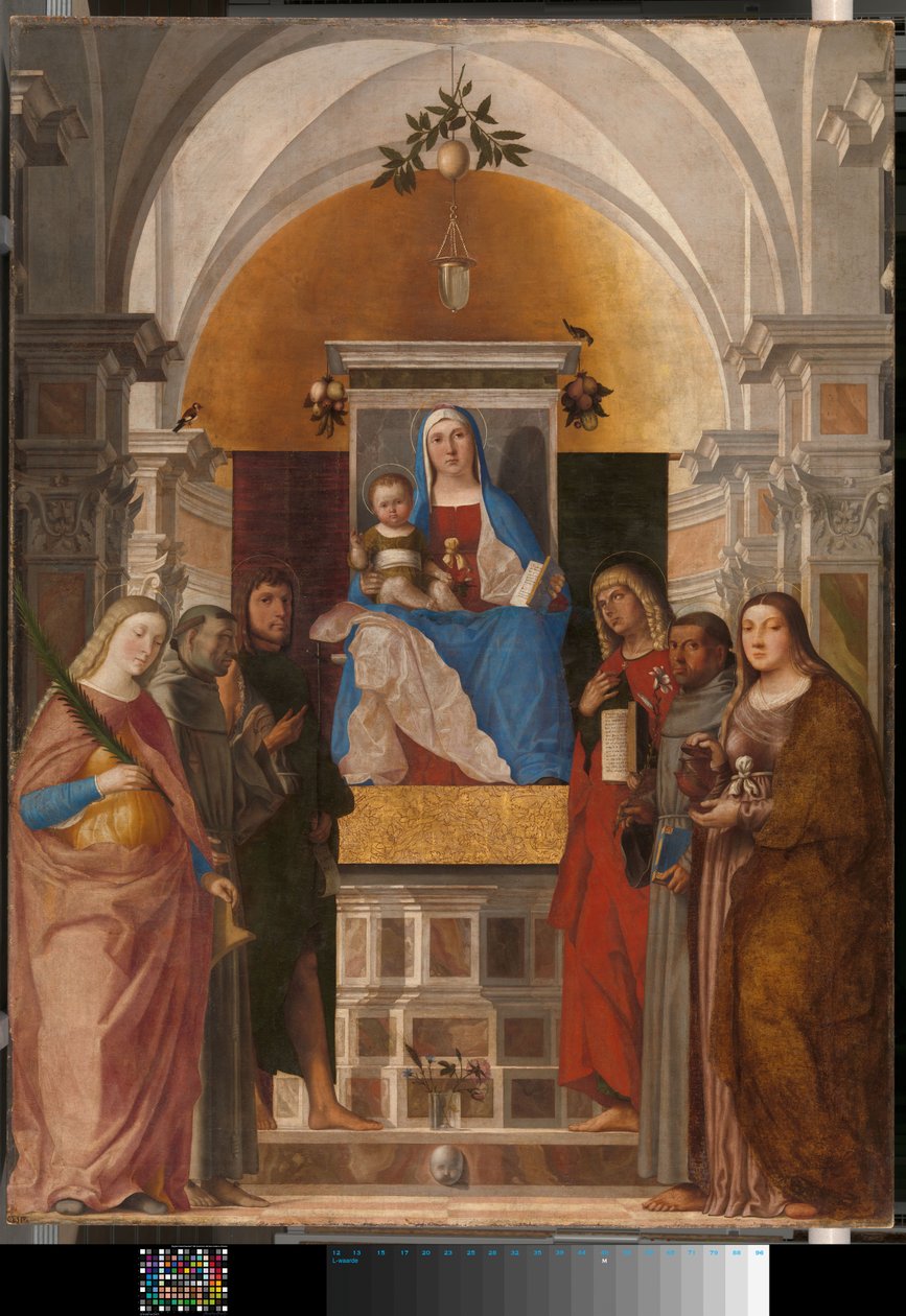 Madonna och barnet med S:ta Katarina av Marcello Fogolino