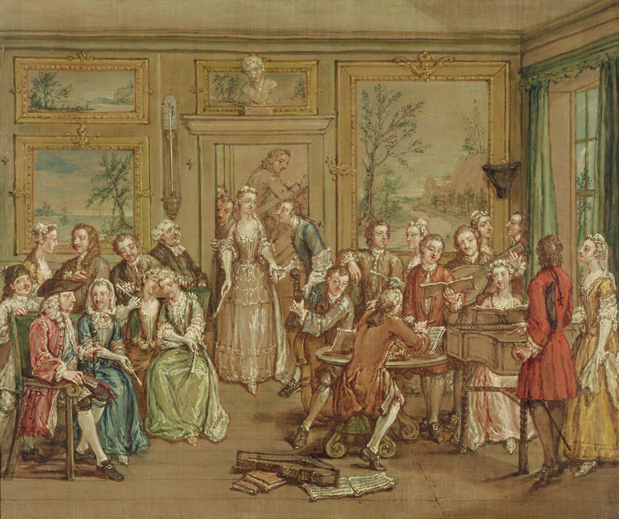 Musikaliskt samtal, ca 1760 av Marcellus the Younger Laroon