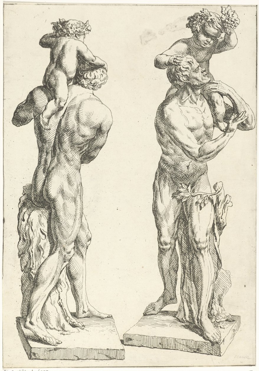 Silenus mötte de unge Bacchus av Marcellus Laroon (I)