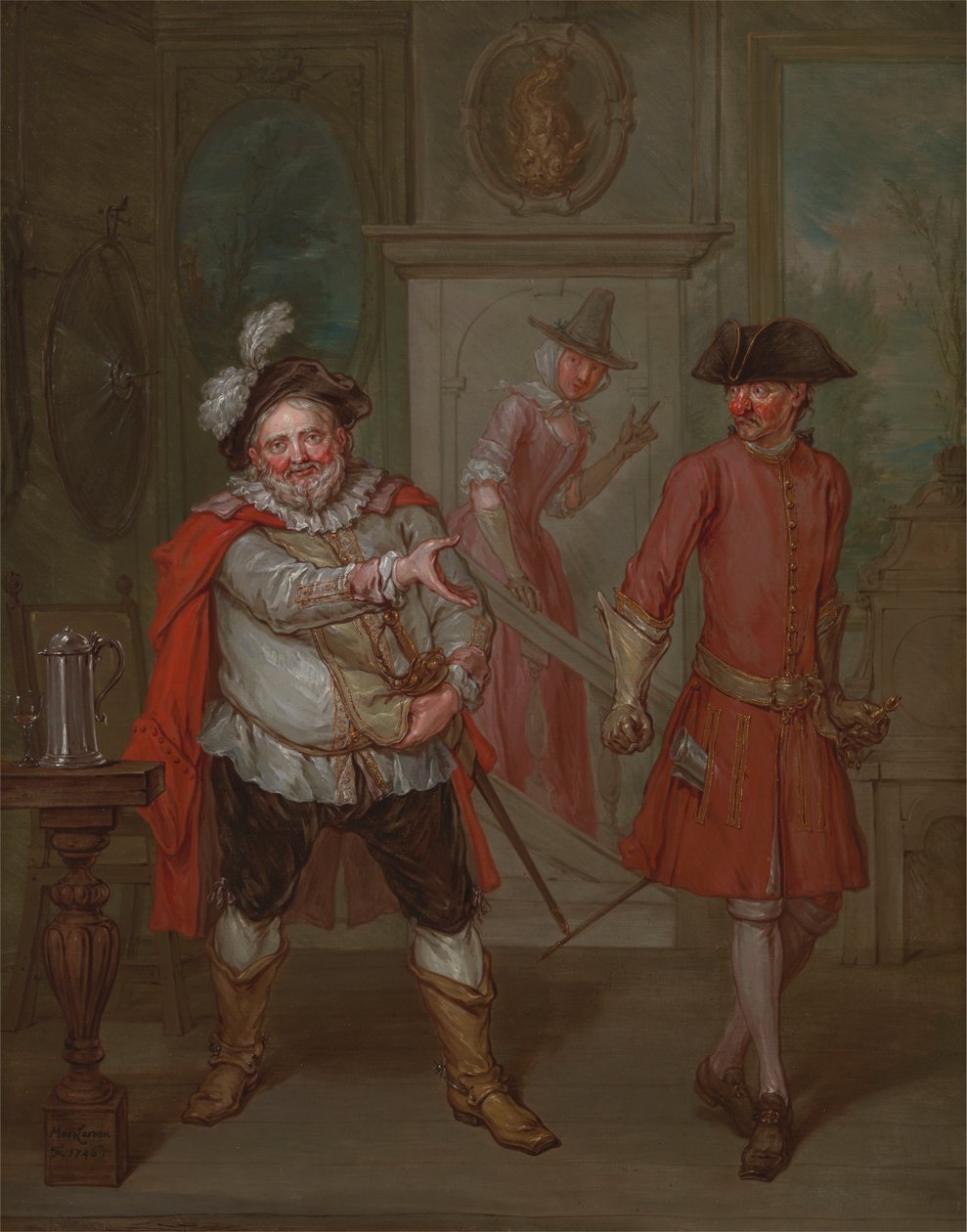 Scen från Shakespeares "Henry IV, del I" av Marcellus Laroon the Younger