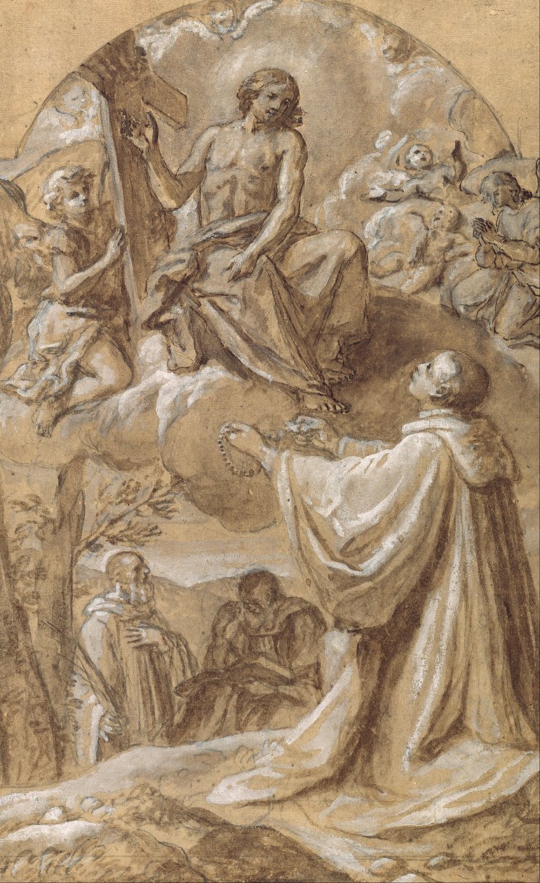 Christ Appears to Blessed Michael of Camaldoli av Marco Benefial