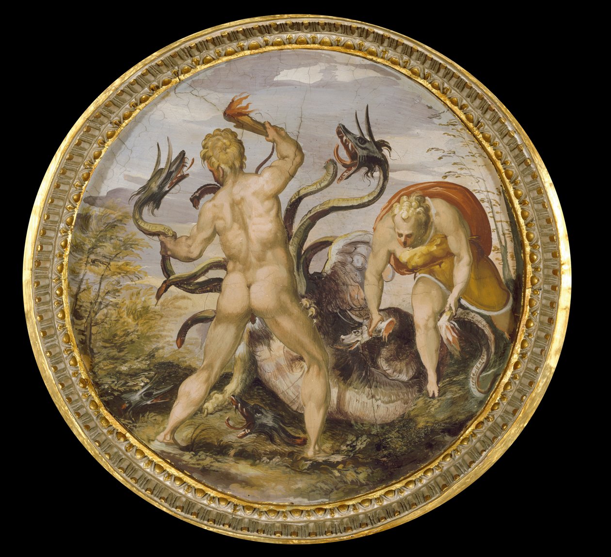 Hercules and the hydra from Lerna av Marco Marchetti from Faenza