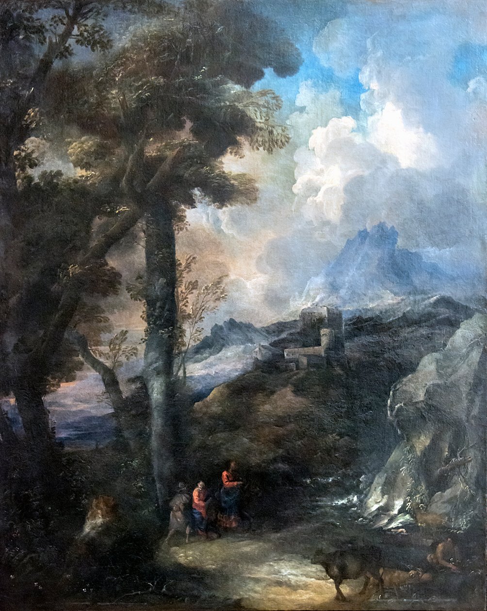 Accademia - Paesaggio con viandanti av Marco Ricci