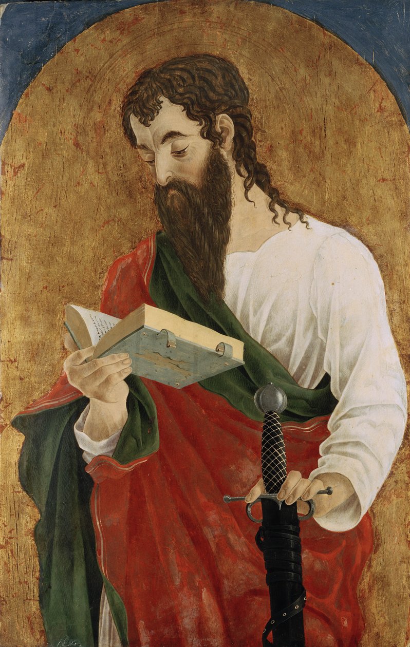 St Paul, 1468 (tempera och förgyllning på panel) av Marco Zoppo