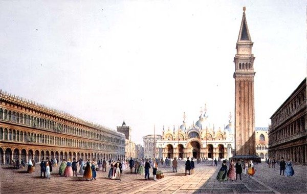 Piazza S. Marco, iliyochongwa na Brizeghel (litho)swed av Marco (after) Moro