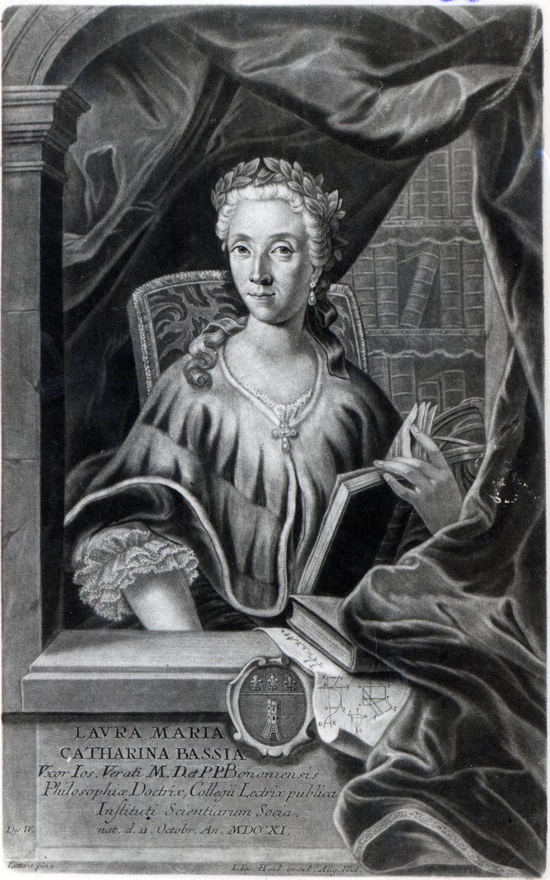 Laura Maria Caterina Bassi, graverad av Johann Jakob Haid av Marco Alvise Pitteri