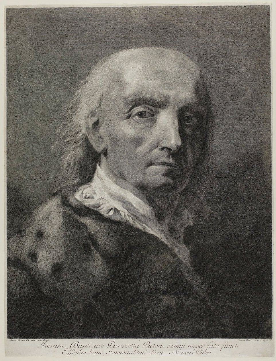 Porträtt av målaren Giovanni Battista Piazzetta av Marco Alvise Pitteri