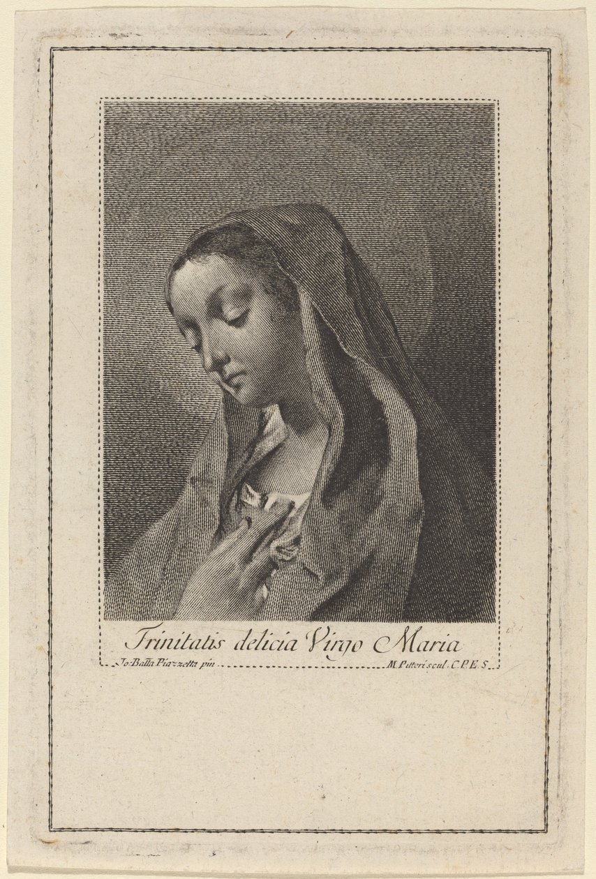 Den söta Jungfru Maria av Treenigheten av Marco Alvise Pitteri after Giovanni Battista Piazzetta