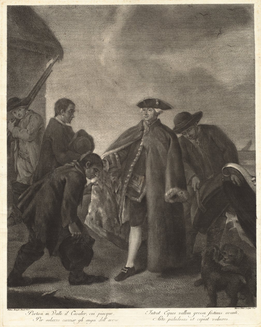 Ta kavaljeren till dalen ... (Mästarens ankomst) av Marco Alvise Pitteri after Pietro Longhi