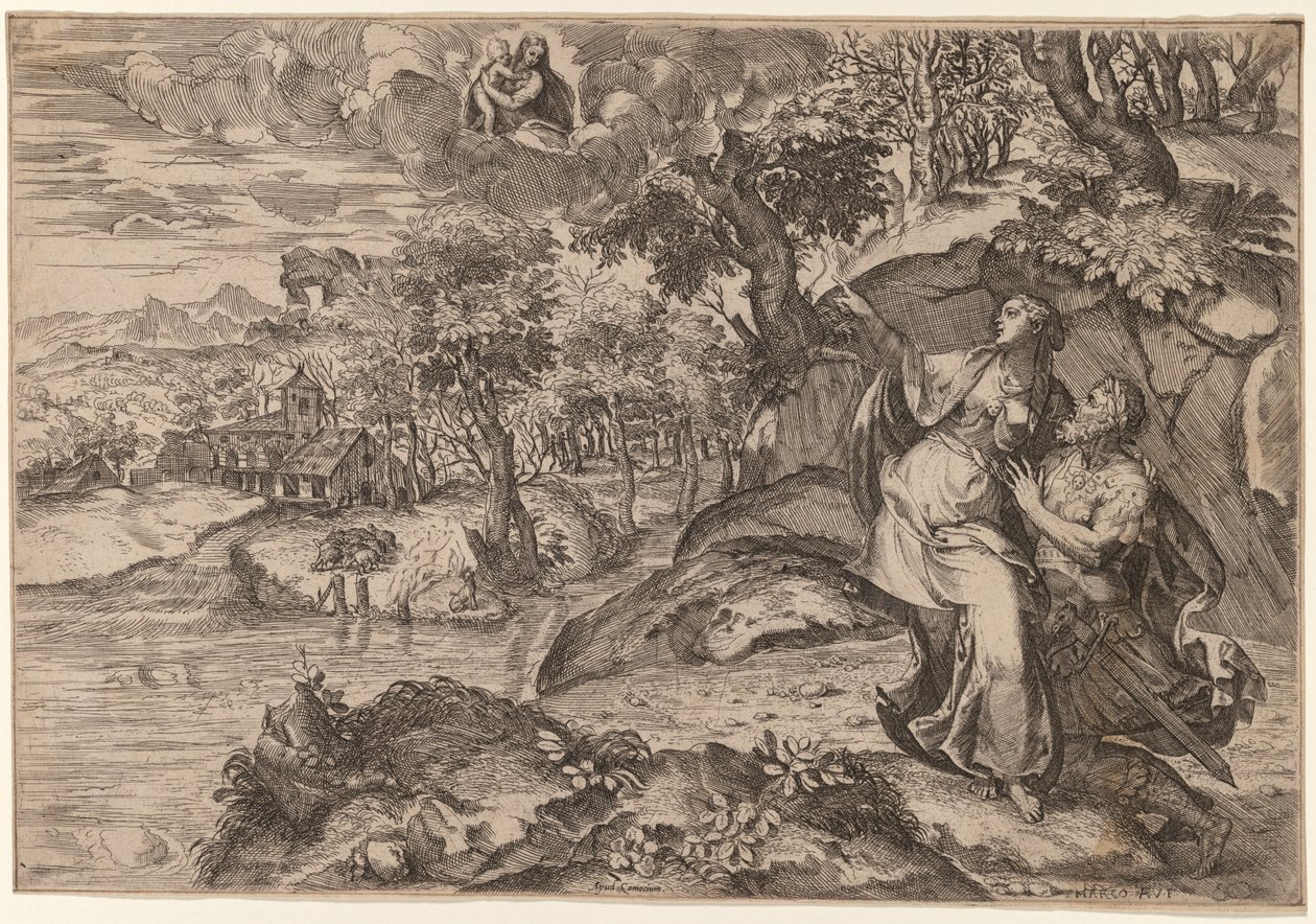 Augustus och den tiburtinska sibylla av Marco Angolo del Moro