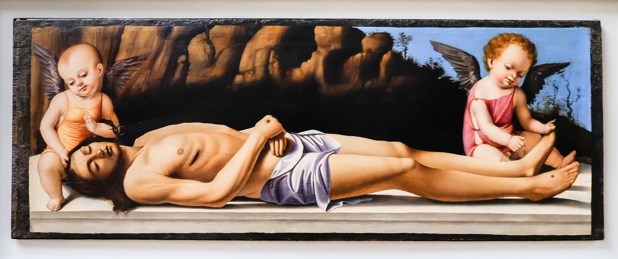 Död Kristus och två änglar av Marco Basaiti