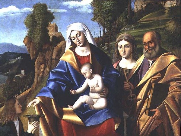M.5 Jungfru och barn med heliga, c.1510 av Marco Basaiti