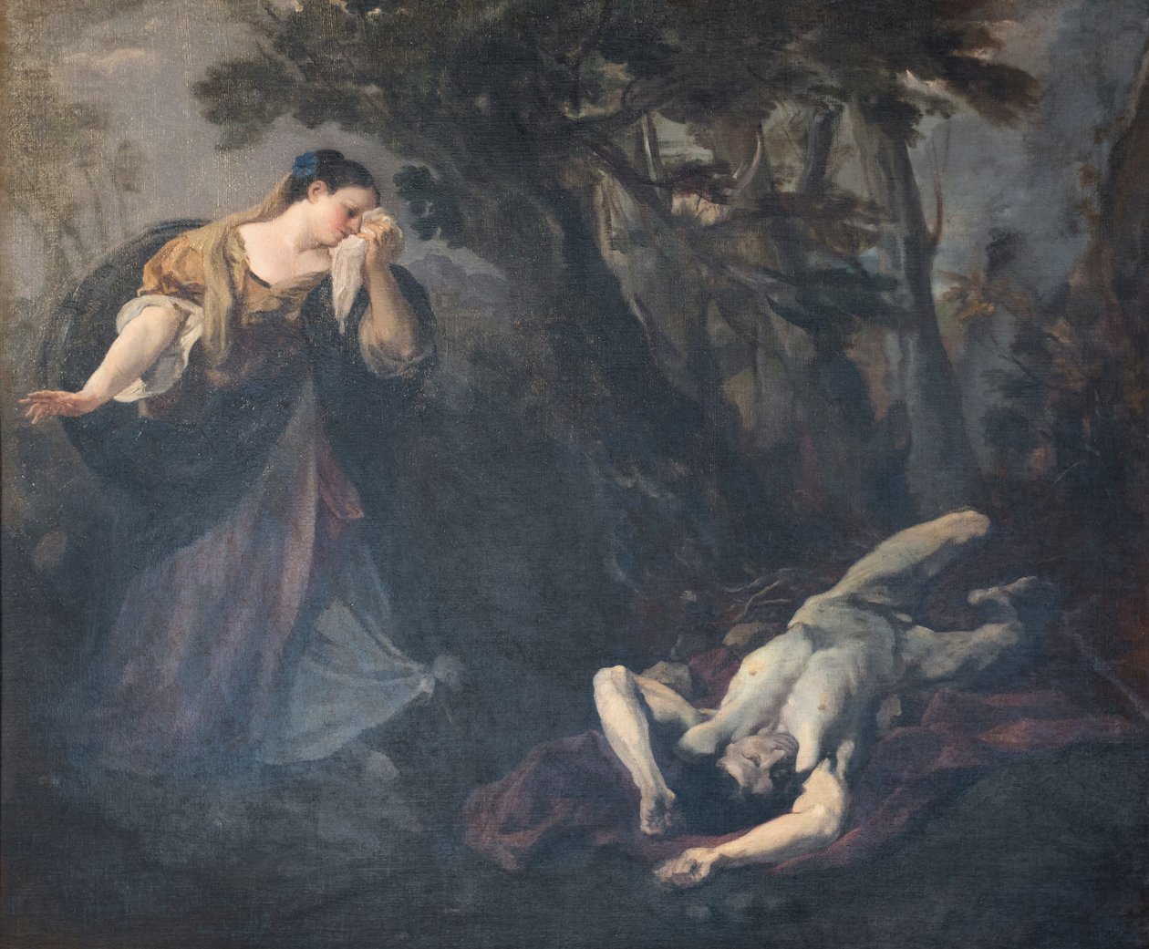 St Margaret av Cortona hittar kroppen av sin älskare av Marco Benefial