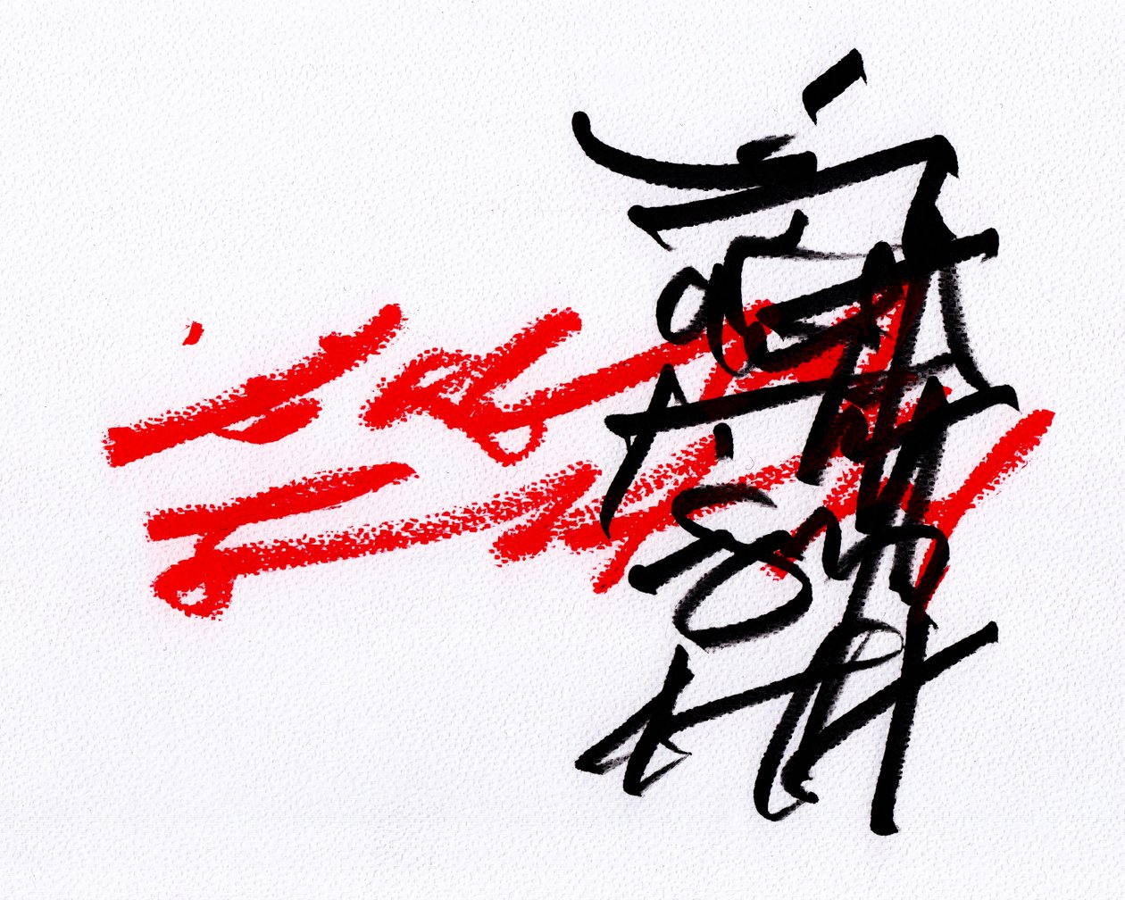 Black  Red, 2023 (kritor på papper) av Marco Campedelli
