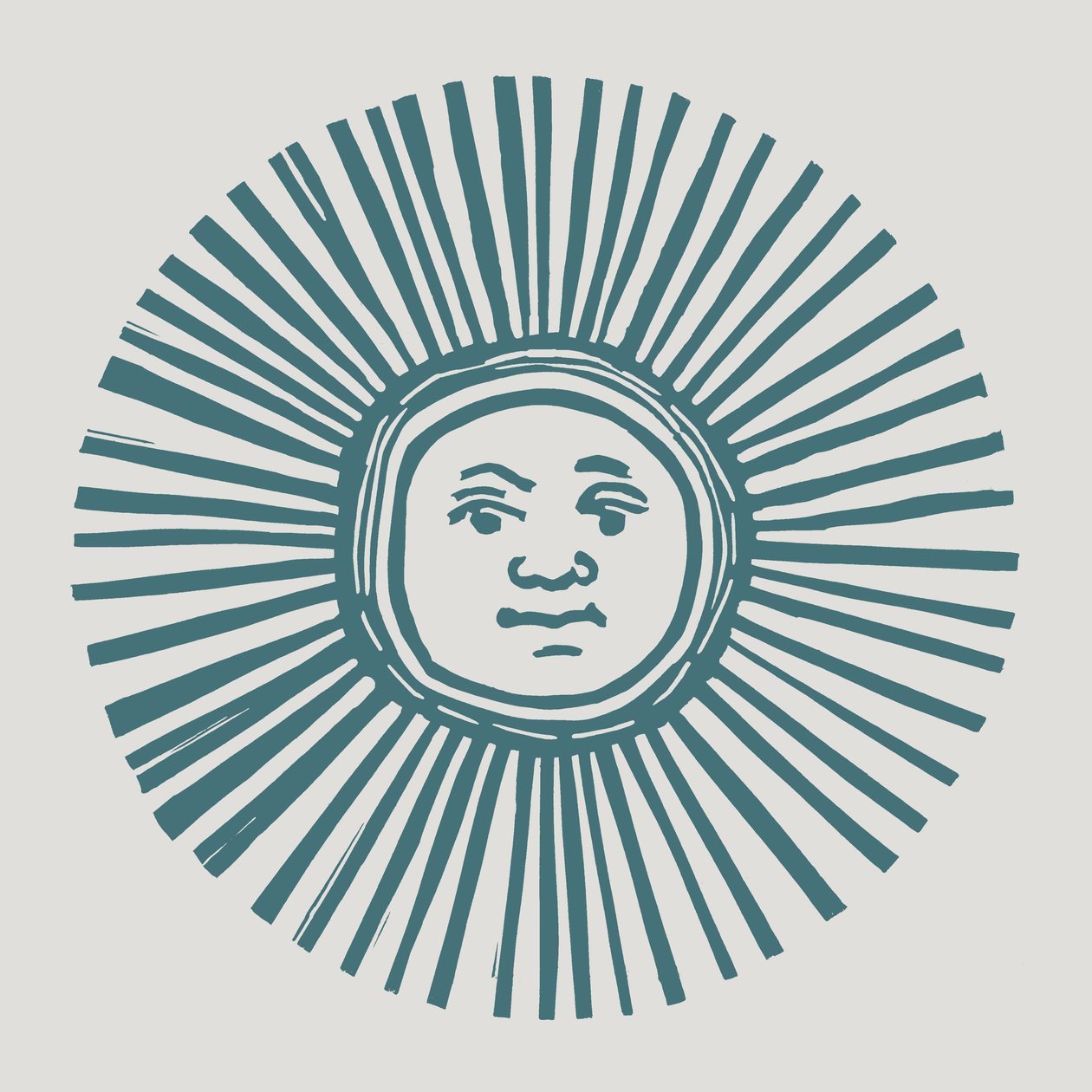 Sol Invictus, 2023 (linoleum på papper) av Marco Campedelli