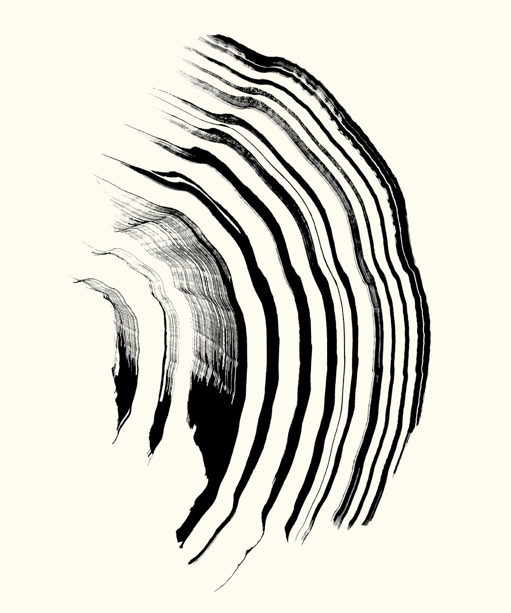 Vibration_01, 2023 (tusch på papper) av Marco Campedelli