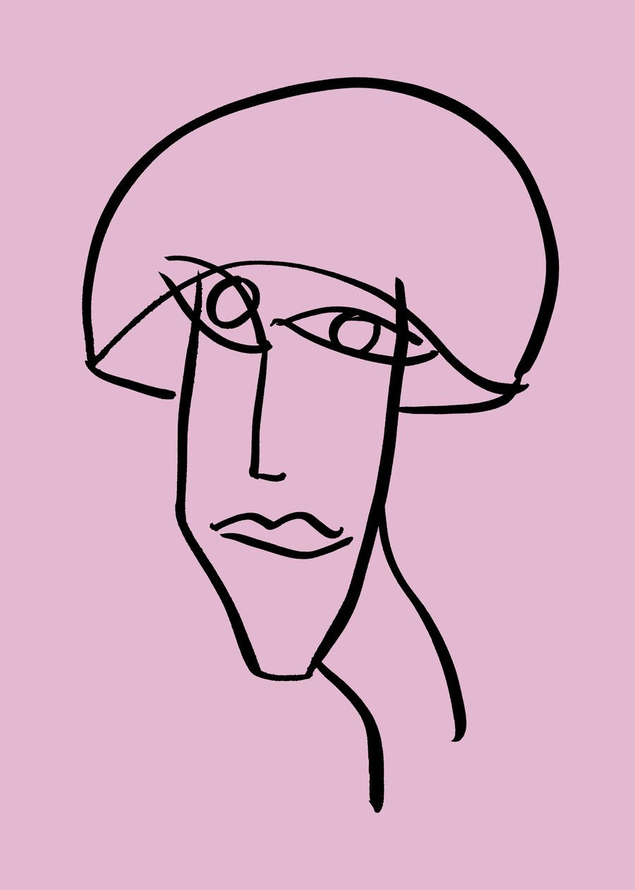 Kvinna, 2019 (tusch på papper) av Marco Campedelli