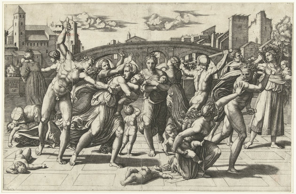 Barnmord i Betlehem av Marco Dente (possibly)