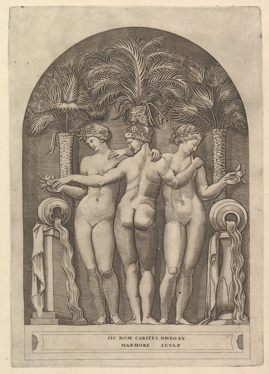 The Mirror of Roman Magnificence: The Three Graces, ca. 1515-27. av Marco Dente
