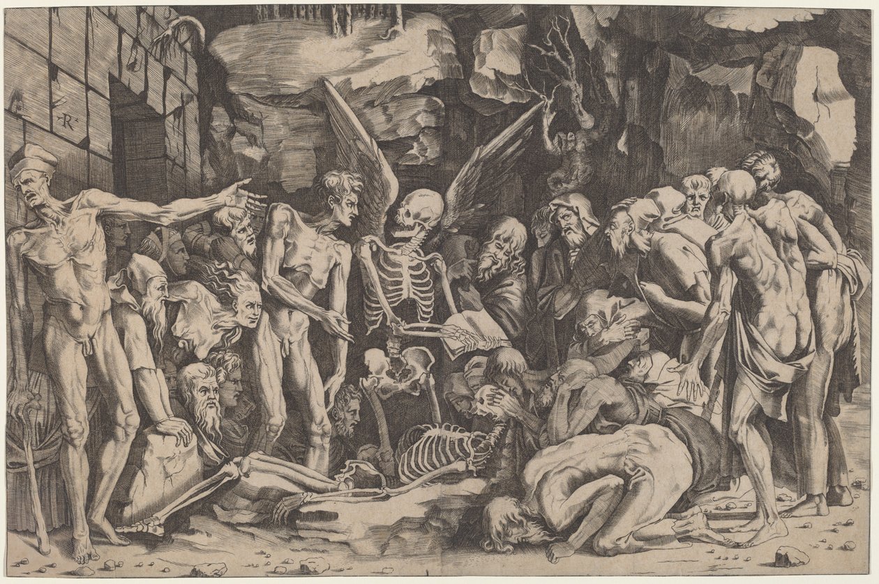 Skeletten av Marco Dente, after Baccio Bandinelli