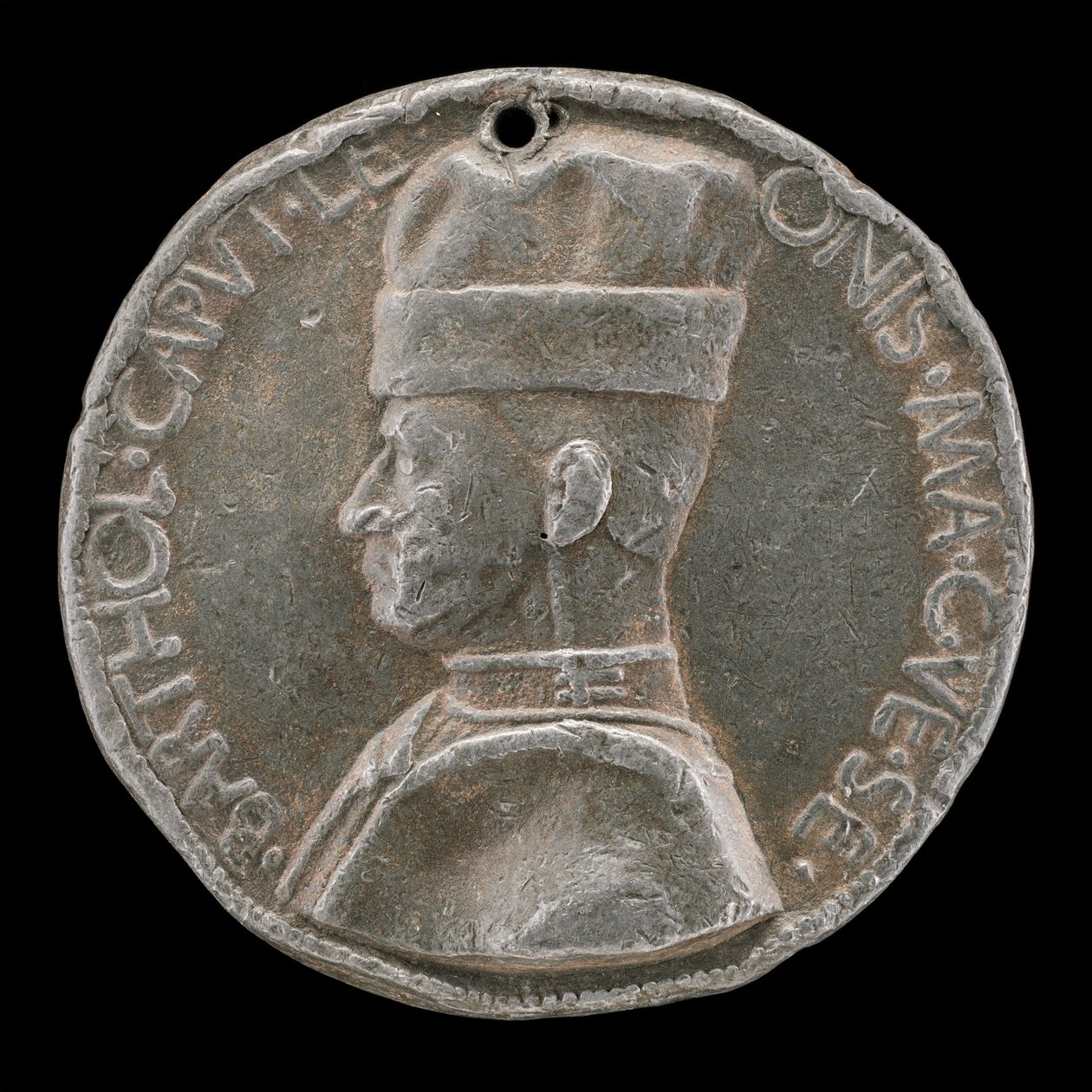Bartolommeo Colleone av Bergamo, 1400-1475, Condottiere [framsidan], 1454 eller senare. av Marco Guidizani