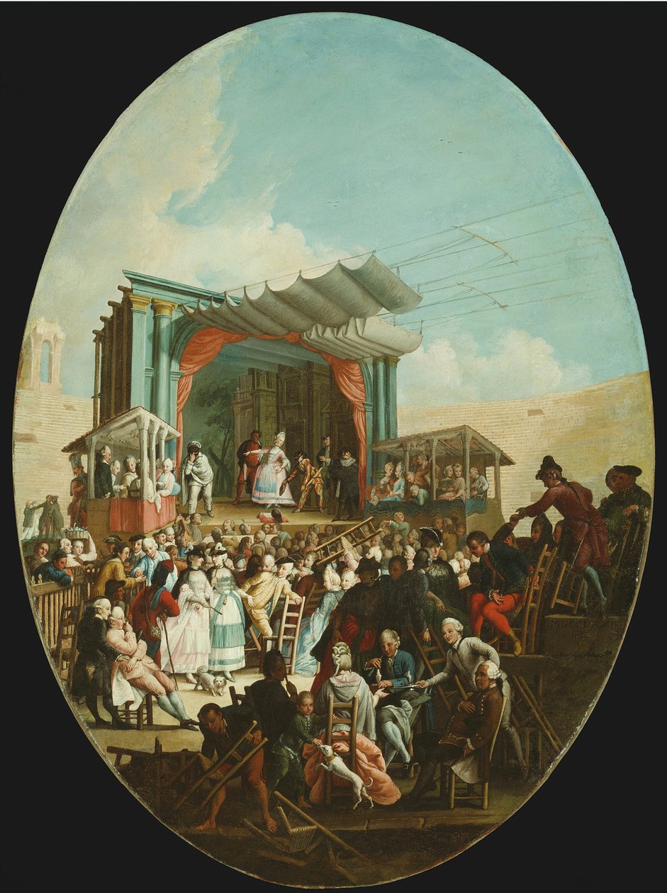 En italiensk komedi i Verona, 1772. av Marco Marcola