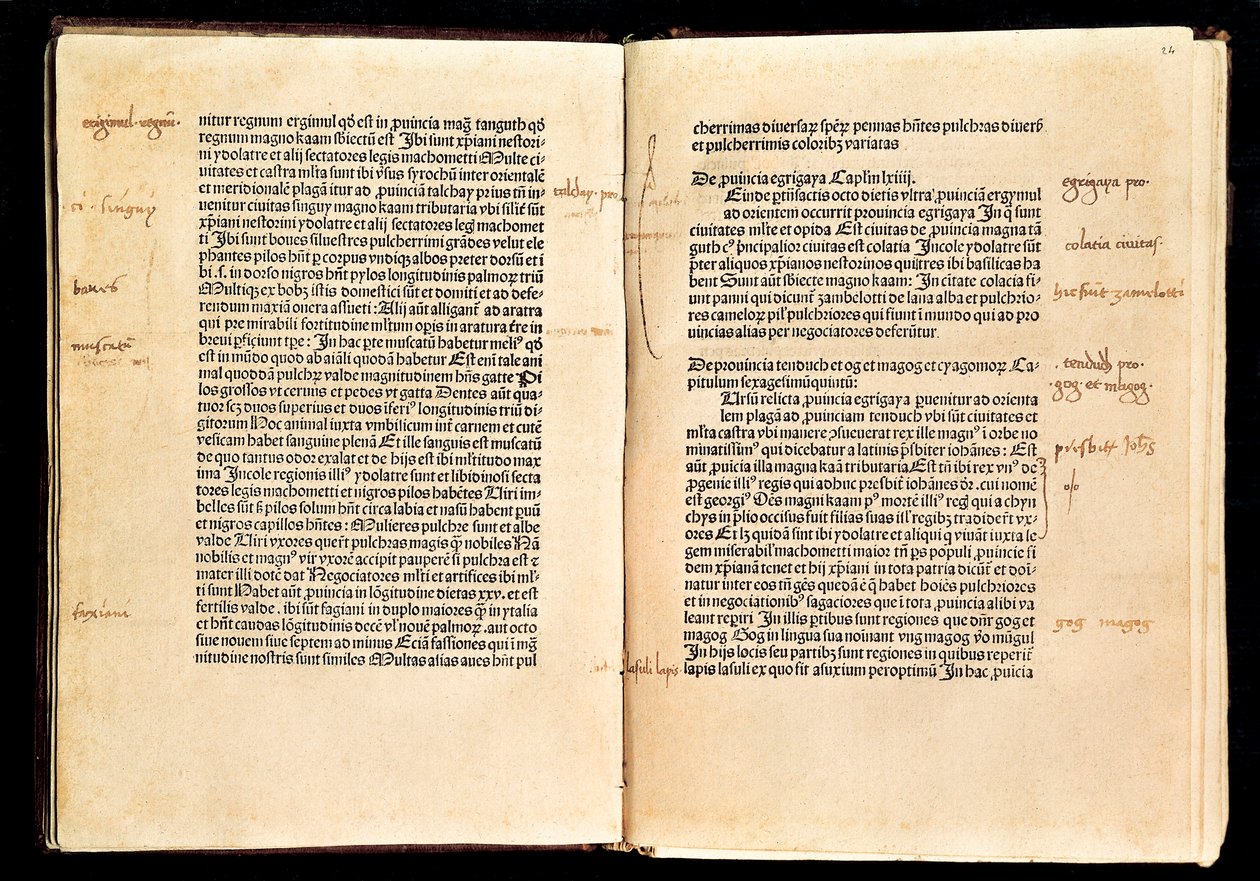Sidorna 23 och 24 från Marco Polos bok av Marco Polo