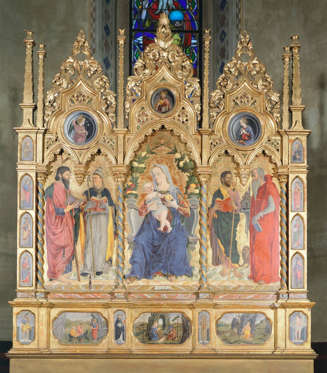 Altartavla med Madonna med barn och helgon, Bologna (foto) av Marco Zoppo