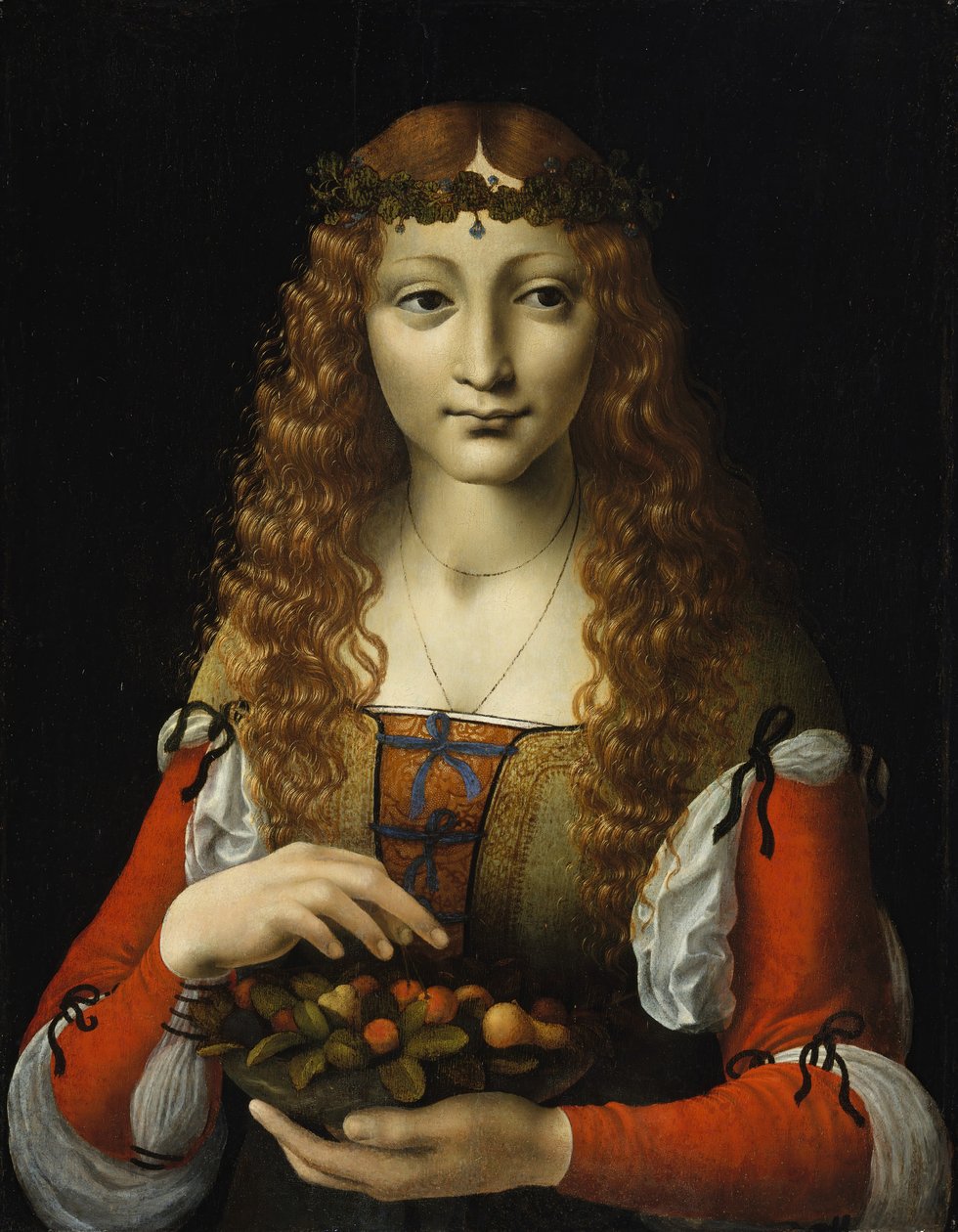 Flicka med körsbär, ca. 1491-95. av Marco d