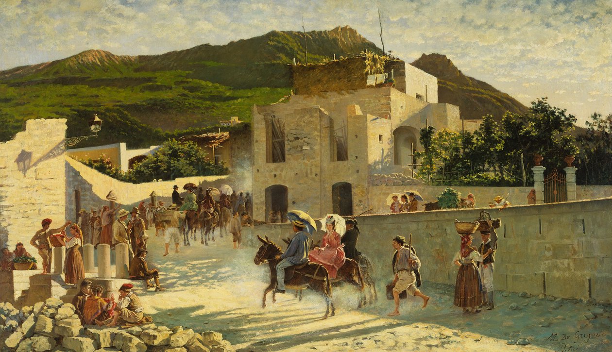 Gå till Capri, ca 1867 (olja på duk) av Marco di Gregorio
