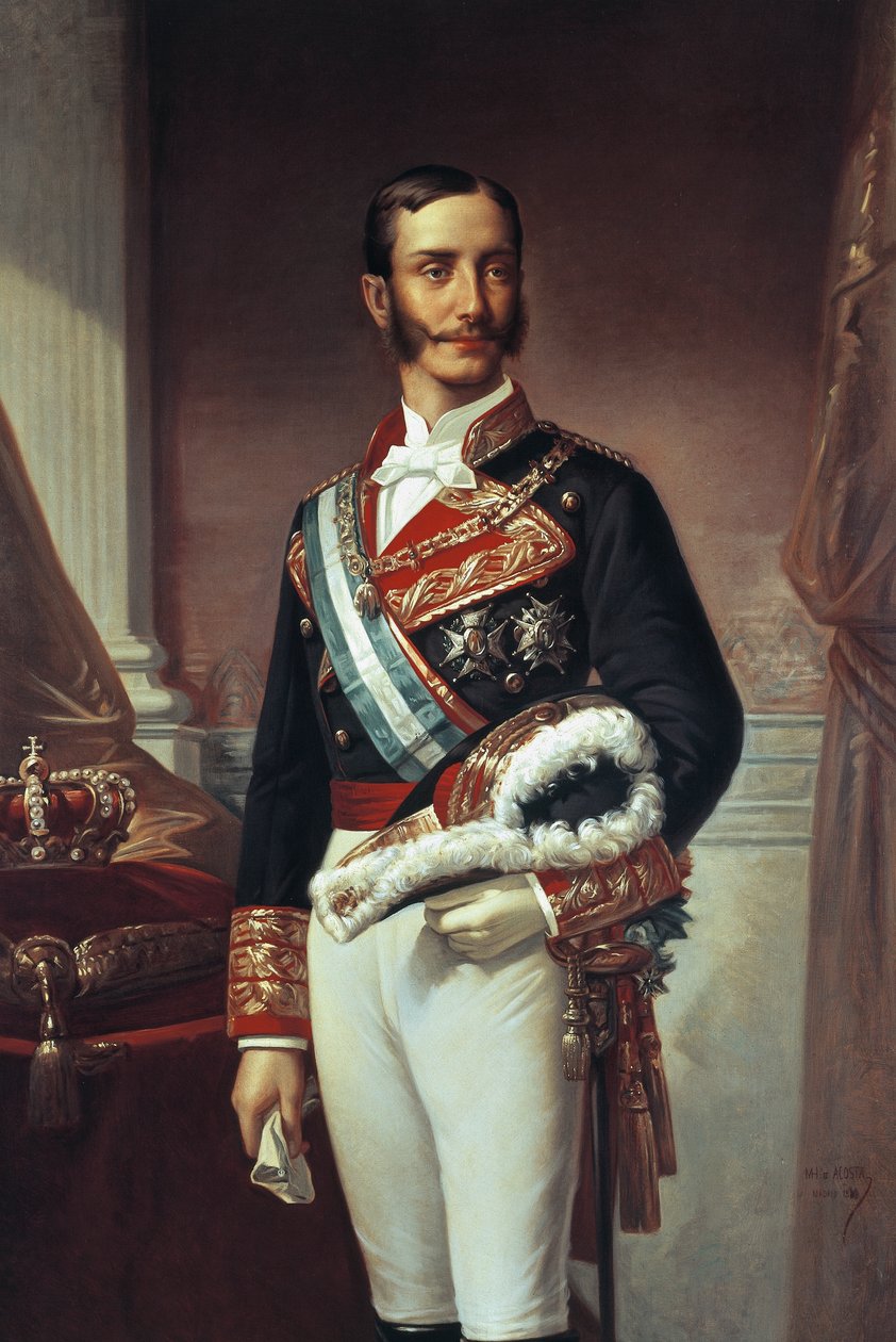 Porträtt av Alfonso XII (Madrid av Marcos Giraldez de Acosta