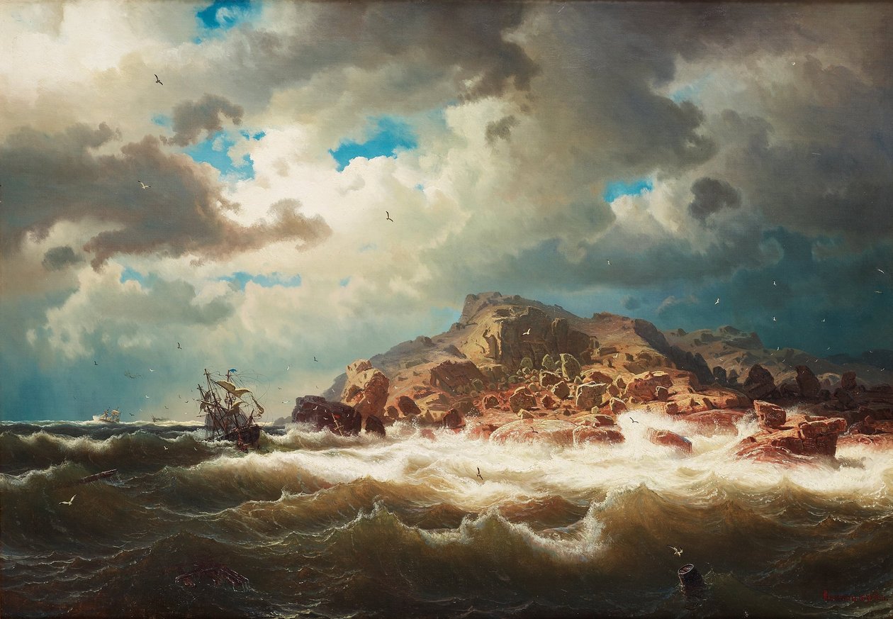Ship By The Coast av Marcus Larson