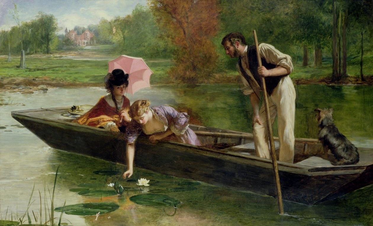 En trevlig plats på Themsen, 1863 av Marcus Stone