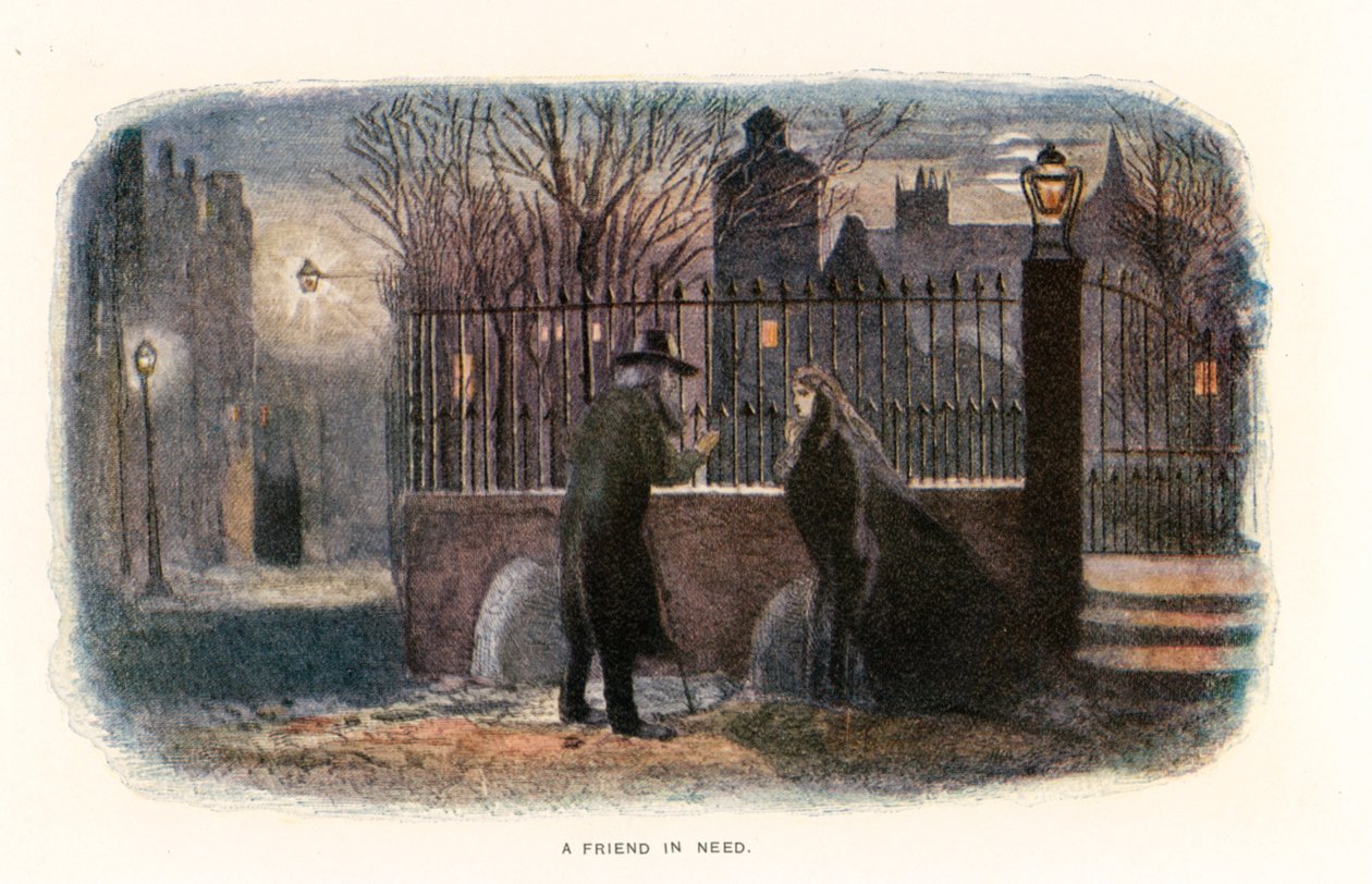 Illustration till Our Mutual Friend (färglitografi) av Marcus (after) Stone