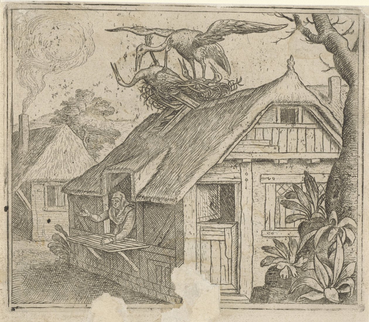 Fabel om storkar och deras religion av Marcus Gheeraerts (I) (attributed to)