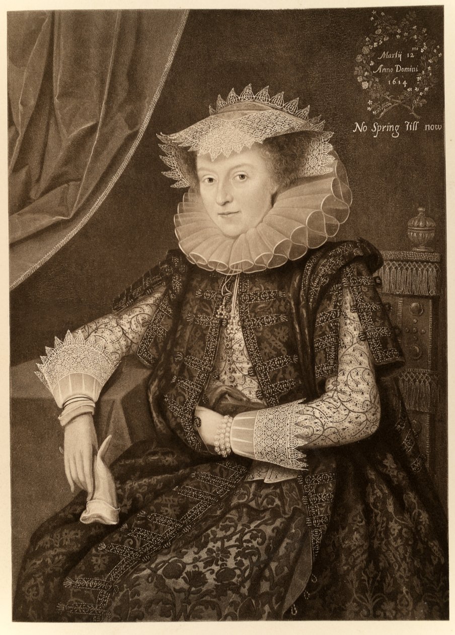 Mary Sidney, grevinna av Pembroke, från James I och VI, tryckt av Manzi Joyant & Co. Paris, 1904 (kollotyp) av Marcus Gheeraerts